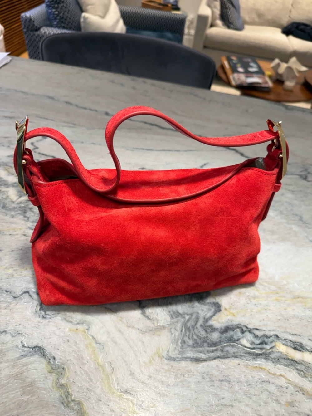 J. Crew Berkeley small shoulder bag in suede in radiant red - Picture 2 of 7